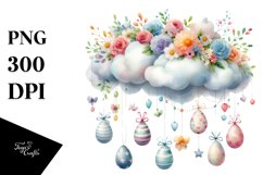 Cloud with Easter Eggs PNG Product Image 1