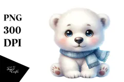 Baby Polar Bear Digital Painting PNG Product Image 1