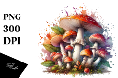 Mushroom Watercolor Splash, Transparent PNG Product Image 1