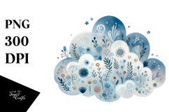 Vibrant Clouds Watercolor Clipart Product Image 1