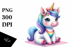 Yoga Instructor Baby Unicorn | Clipart Product Image 3