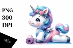 Yoga Instructor Baby Unicorn | Clipart Product Image 3