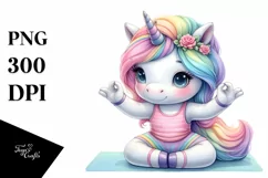 Yoga Instructor Baby Unicorn | Clipart Product Image 1