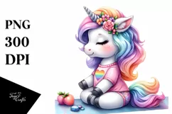 Cute Baby Unicorn, Yoga Instructor, Clipart Product Image 3