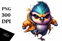 Running Baby Bird in Watercolor PNG Product Image 3