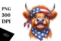 Excited Highland Cow Portrait Sublimation Clipart Product Image 1