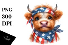 Excited Highland Cow Portrait Sublimation Clipart Product Image 1