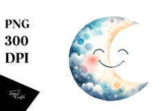 Night Sky Half Moon Clipart Product Image 1