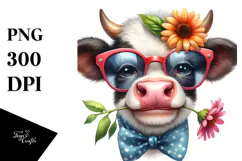 Cow with Party Hat, High-Res PNG Product Image 1