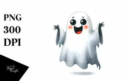 Funny Watercolor Halloween Sticker Clipart Product Image 1