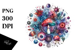 Magical Celestial Mushroom | Sublimation Clipart Product Image 1