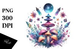 Magical Celestial Mushroom | Sublimation Clipart Product Image 3