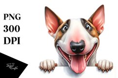 Crazy Bull Terrier Watercolor Clipart Product Image 1