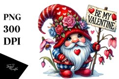 Detailed Gnome Holding Sign PNG Product Image 1