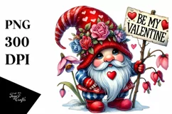 Detailed Gnome Holding Sign PNG Product Image 1