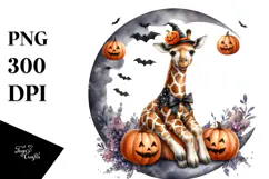 Giraffe in Halloween Costume, PNG Product Image 1