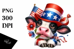 Party Hat Cow Portrait Wearing | Sublimation | Clipart Product Image 3