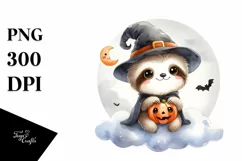 Cute Baby Sloth Halloween PNG Product Image 3