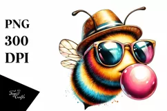 Fun Bee Portrait | Sublimation | PNG Clipart Product Image 1