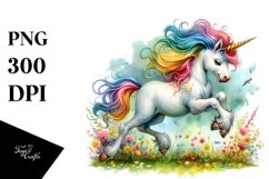 Watercolor Baby Unicorn Sprinkling Tea PNG Product Image 3