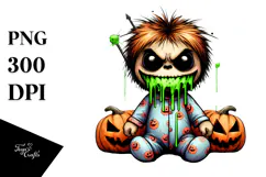 Funny Silly Haunted Doll, Soft Brush PNG Product Image 1