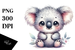 Cute Baby Koala in Digital Watercolor, PNG Product Image 1