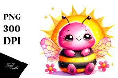 Smiling Baby Bee in the Sun, Transparent PNG Product Image 1