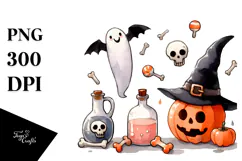 Simple Funny Halloween Clipart, Transparent PNG Product Image 1