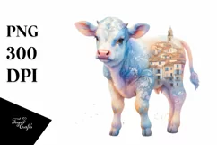 Colorful Baby Cow in Provencal Town Product Image 3