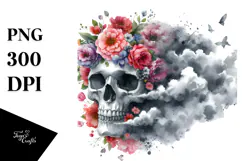 Skull with Cloud of Dust, Transparent PNG Product Image 1