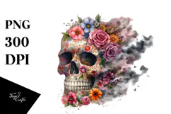 Skull with Cloud of Dust, Transparent PNG Product Image 1