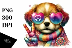 Colorful Heart Sunglasses Art PNG Product Image 1