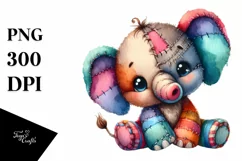 Colorful Plush Baby Elephant | Clipart Product Image 3