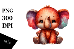 Vibrant Cute Baby Elephant | Watercolor Clipart Product Image 1