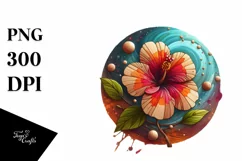 Abstract Wooden Hibiscus | Sublimation | Clipart Product Image 3