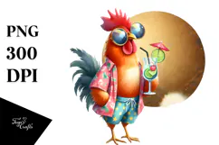 Funky Chicken in Beachwear, PNG Product Image 1