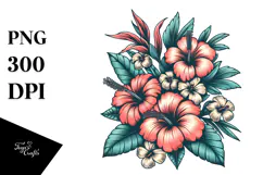 Vintage Tropical Flower Beach PNG Product Image 1