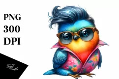 Posing Bird in Watercolor PNG Product Image 3