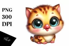 Funny Baby Cat Chick with Big Eyes Clipart Product Image 3
