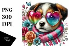 Colorful Heart Sunglasses Art PNG Product Image 1