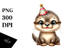 Cute Baby Otter PNG Product Image 1