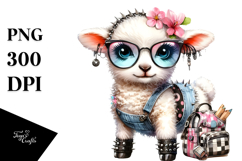 Energetic Lamb Dressed for the Beach PNG Product Image 1
