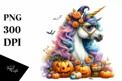 Dressed Unicorn for Halloween | Pastel Watercolor Product Image 3