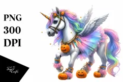 Dressed Unicorn for Halloween | Pastel Watercolor Product Image 3
