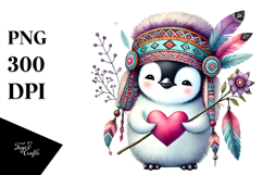 Boho Baby Penguin with Heart Product Image 1