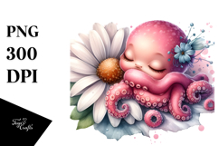 Sleeping Baby Octopus PNG Product Image 1