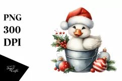 Whimsical Goose with Santa Hat, High-Res PNG Product Image 1