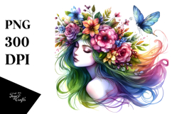 Fairy with Floral Wreath, Transparent PNG Product Image 1