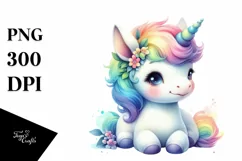 Colorful Baby Unicorn Swing PNG Product Image 3