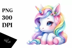 Colorful Baby Unicorn Swing PNG Product Image 3